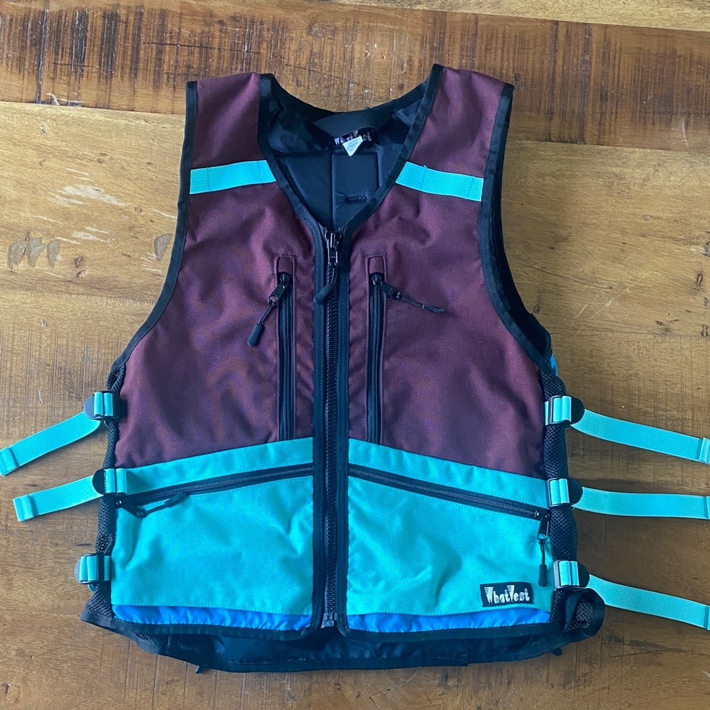 WhatVest Side-Hustle maroon/ teal S/M unisex